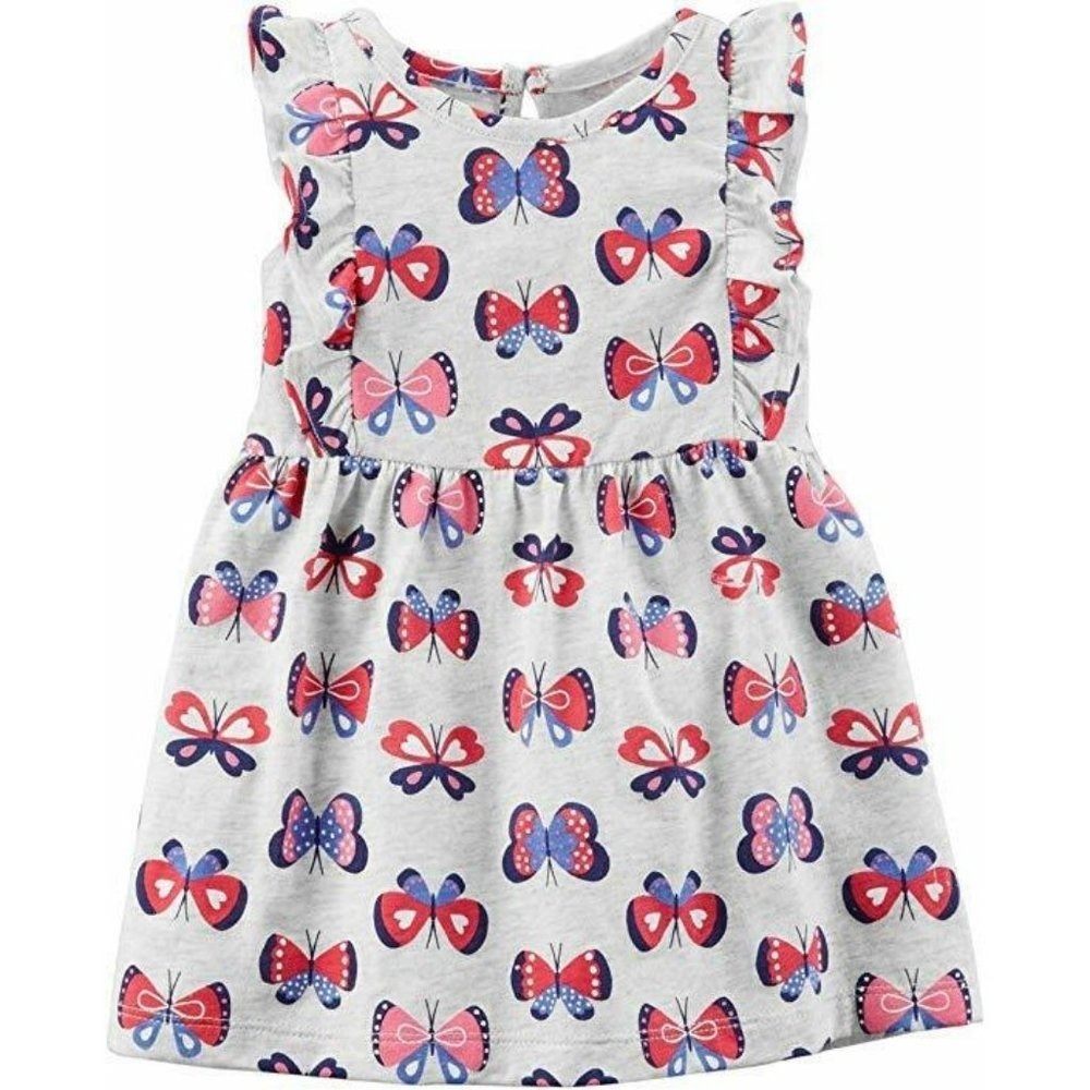 Carters Butterfly Print Dress 3 Months Easter Short Sleeve Easter Baby Girls NWT